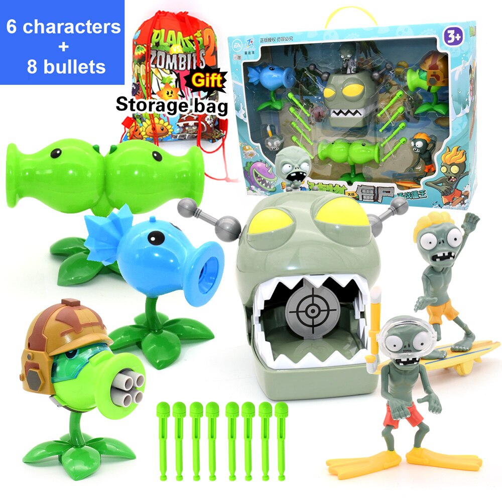 Role Plants Pea shooting Zombie 2 Toys Full Set for Boys Ejection Anime Children&#39;s Dolls Action Figure Model Toy No Box: no box C