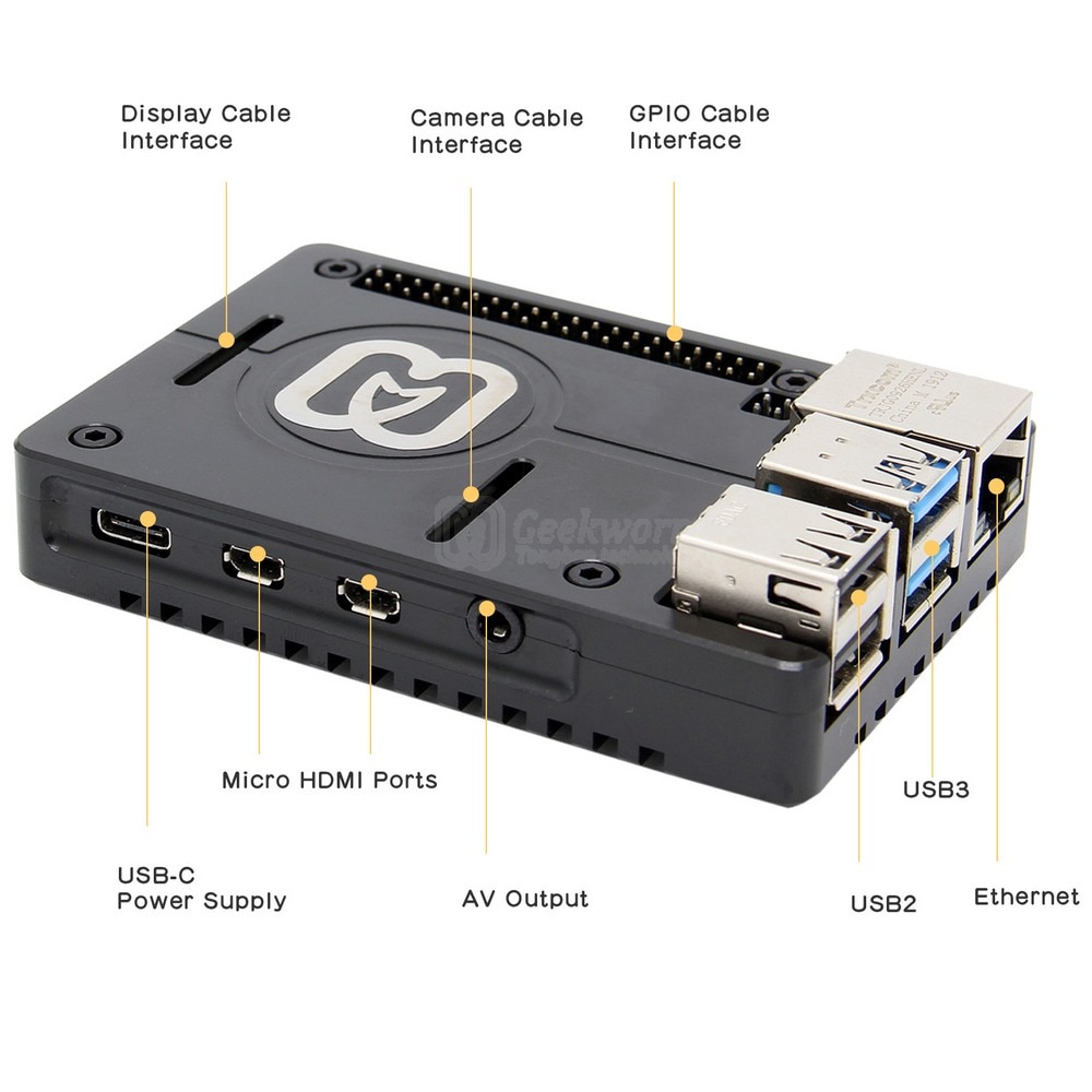 Raspberry Pi 4 Passieve Koeling Case, ultradunne CNC Aluminium Metal Case voor Raspberry Pi 4 Model B Alleen (N300)