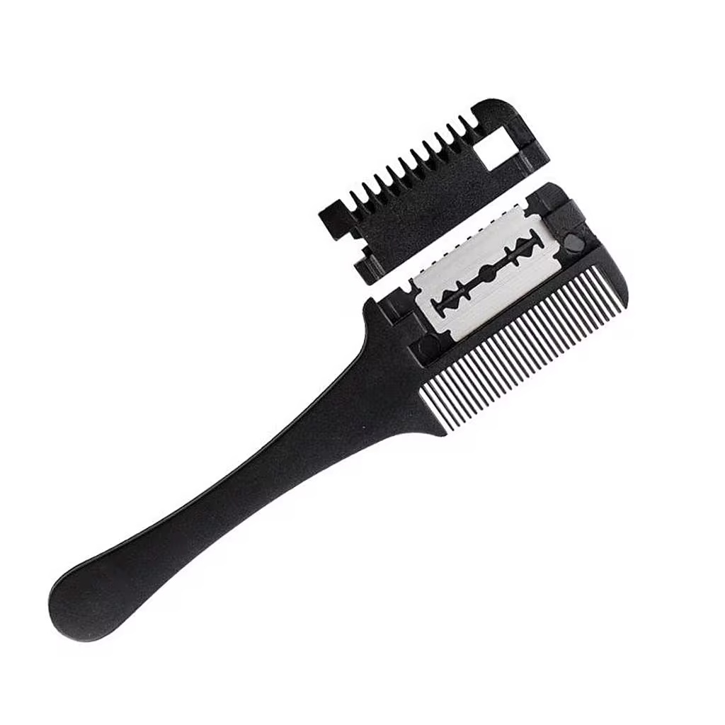 Cortadora de pelo portátil, peine para adelgazar el cabello, hoja de doble filo de acero inoxidable antigua, herramientas de corte automático para uso doméstico y salón