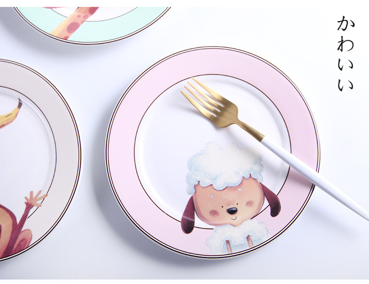 Cartoon keramische schaal westerse schaal huishoudschaal fruitschaal kinderen servies voor thuis keukenbenodigdheden