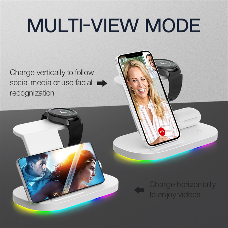 3 In 1 Wireless Chargers Station 15W Fast Charging for Samsung Z Fold3 Z Flip3 S21 S20 Galaxy Watch 4 3 Active 2 Gear S3 S4 Buds