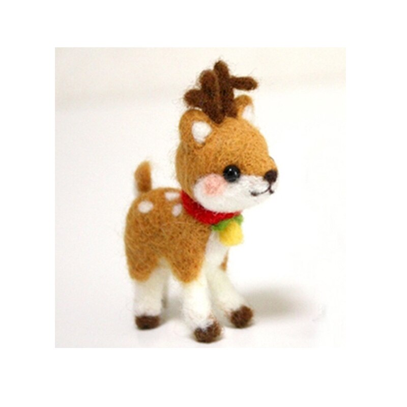 1 set wool for Felt DIY Package, elk, moose, wapiti,deer needle felting, Shiba Inu Set animals feutre