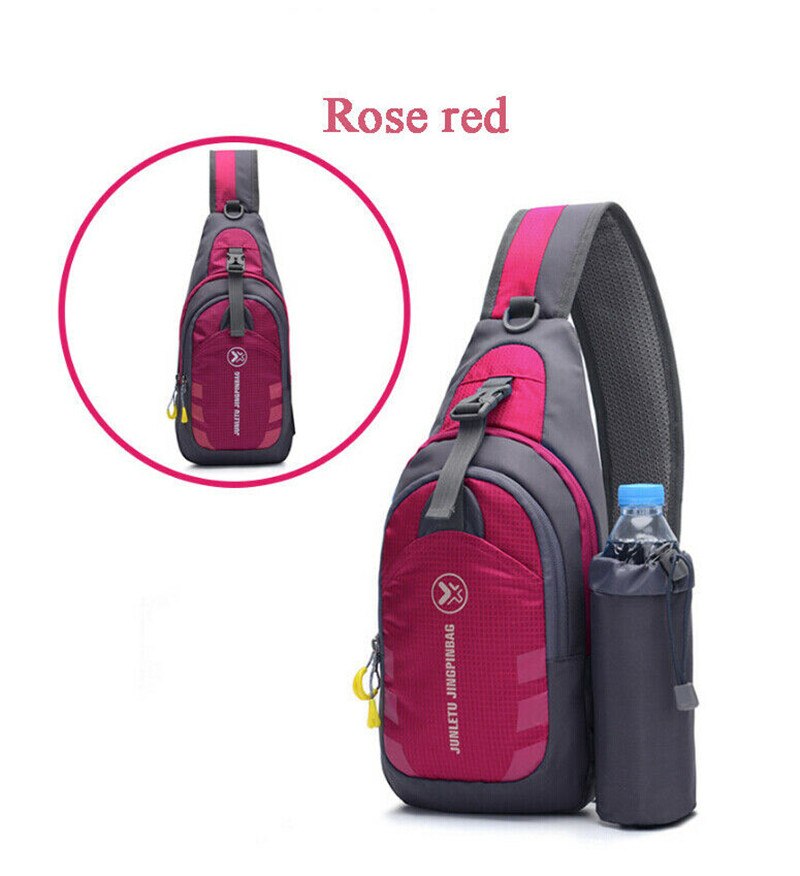 6 farver vandtæt lille brystpose taske rejse sport skulder slynge messenger cross tasker: Hot pink