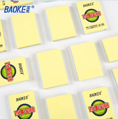 100Sheets/ Copy BAOKE TZ2009 Pad Notes Sticky Note 4 Colors Ahesive Memo Pads Yellow Pink Blue Green Office School Stationery