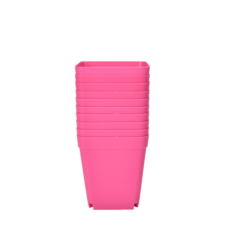 Jardinière plastique multicolore 10 pièces | Pot carré de plantes en plastique, Pot de fleur, de jardin, décor de maison: Pink