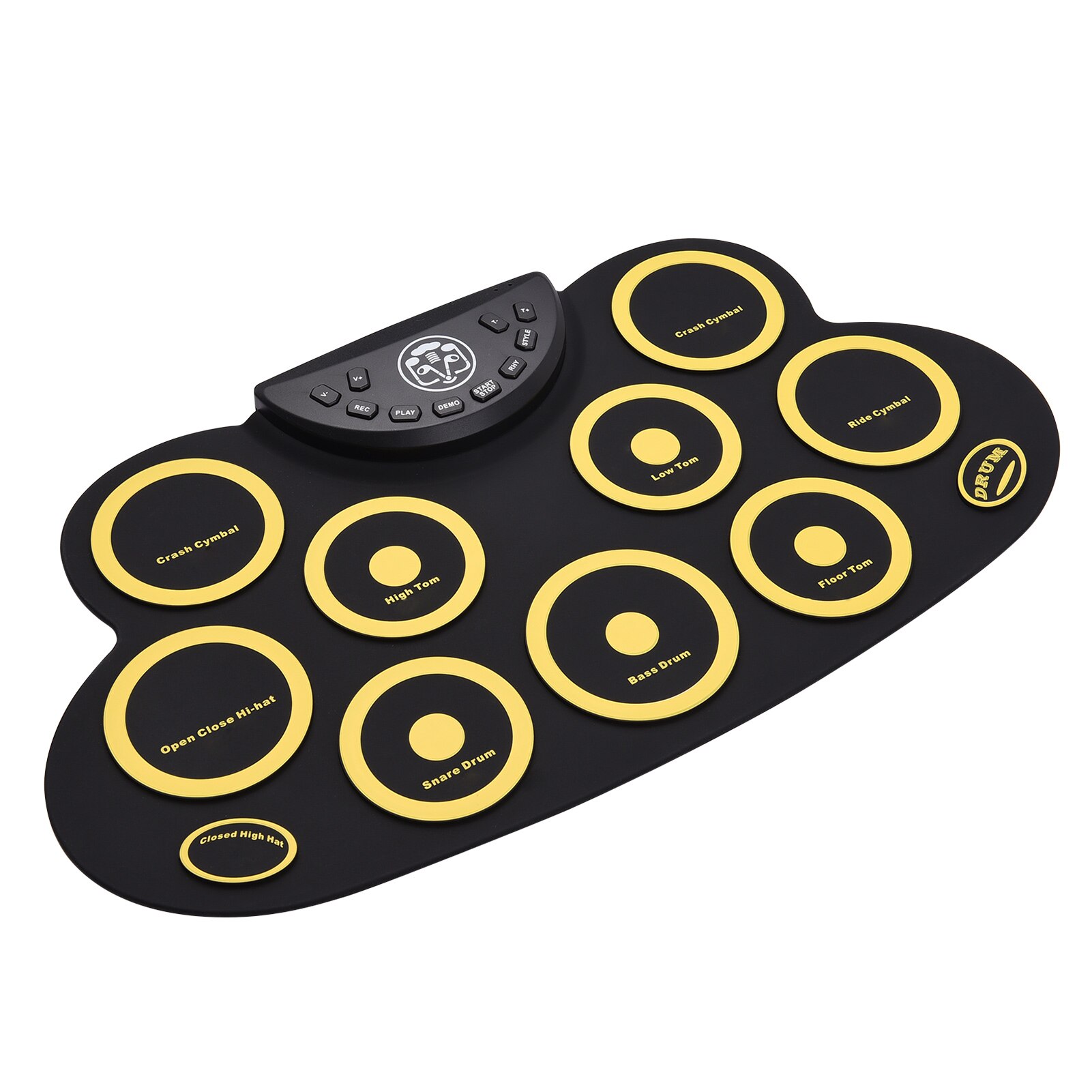 Portable Electronic Drum Pad Silicon Digital Drum 9 Demo Songs 10 Rhythms Record 3.5mm Microphone Input Headphone