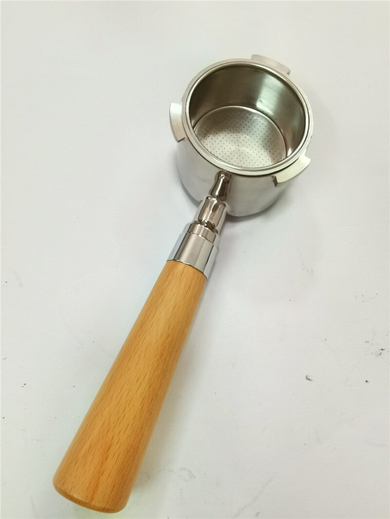 51/54mm Coffee Machine Handle Three Ears Bottomless Stainless Steel Primary Color Solid Wood Detachable Coffee Machine Handle: Beech / 51mm