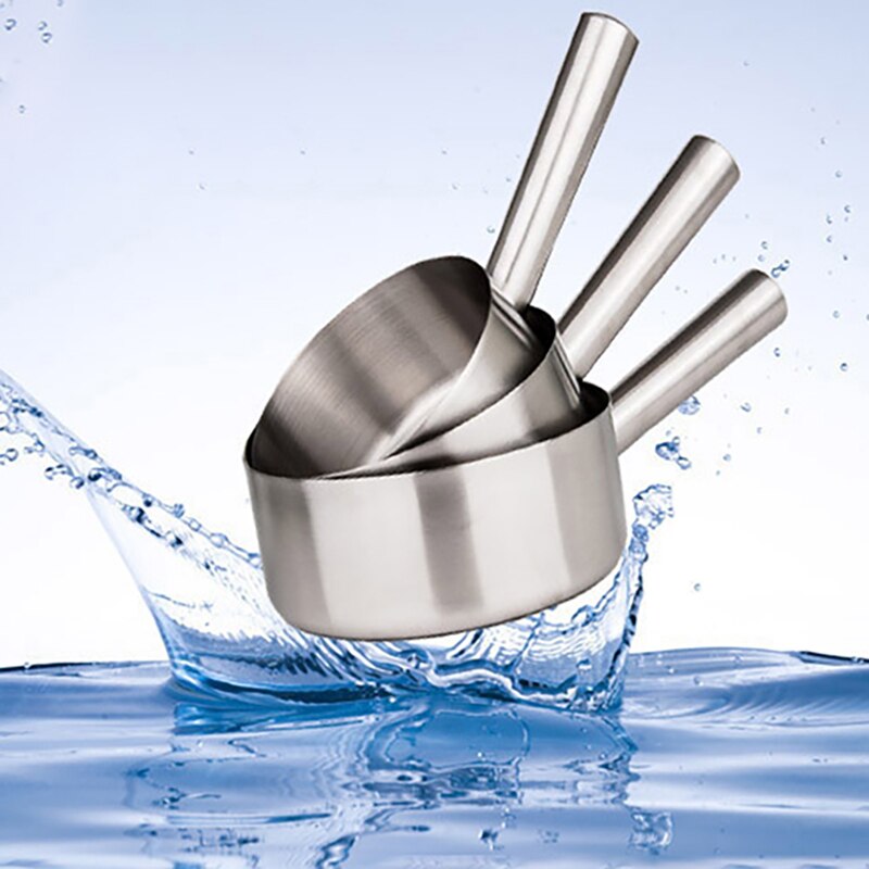 Stainless Steel Long Handle Water Ladle Kitchen Tools Mirror Polish Soup Milk Scoop Diet-Kitchen Large utensils Capacity Bailers