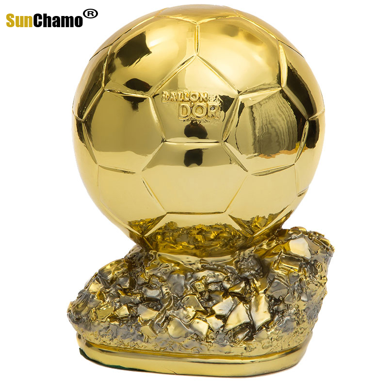 Electroplated Golden Ball Trophy Football Match Resin Player Custom Surrounding Bar Decoration Souvenir Home Decor