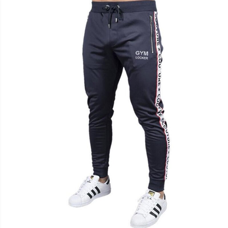 Run Jogging Pants Men Training Running Sport Pants Men Sportswear Jogging Football Trousers Soft Gym Fitness Pants: navy / XL