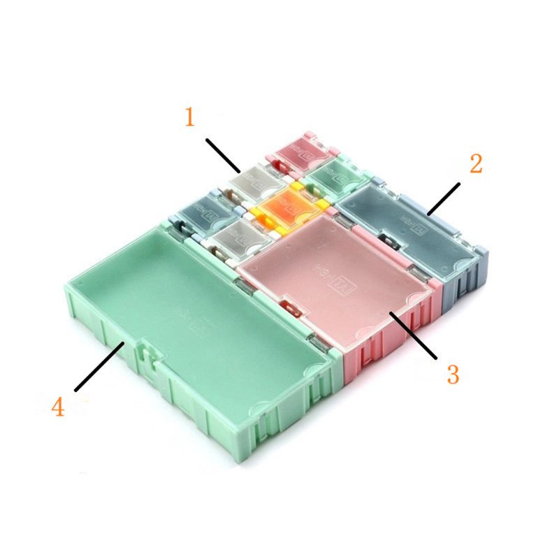 9 Stks/set Smd Container Smt Ic Elektronische Onderdelen Mini Opbergdoos Sieraden Case 4XFD