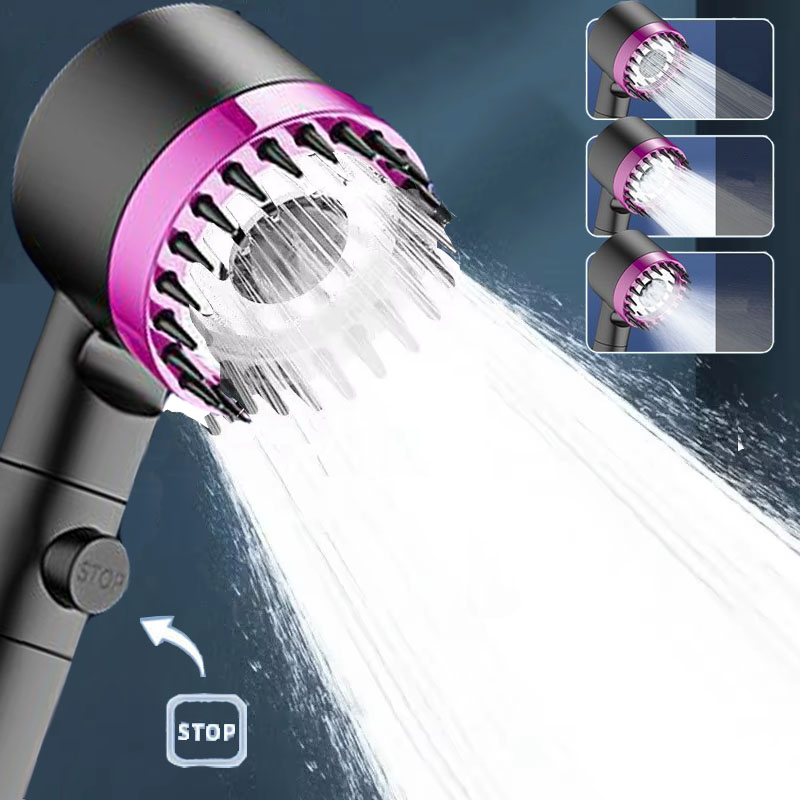 Filtro de ducha, cuatro modos, accesorios de baño, cabezal de masaje, cabezal de ducha lleno para cabezales de ducha, perillas, piezas de duchas, accesorio para el hogar