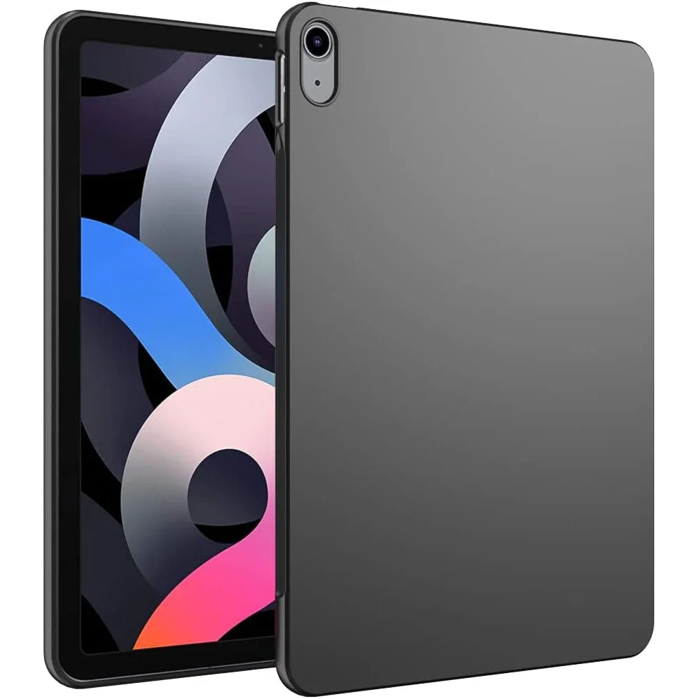 Siliconen tablethoes voor iPad Air 5 4 mini 2 3 4 ipad 5 6 7 8 9 10 Gen Pro 11 ''12.9'' Flexibele zachte TPU zwarte shell achterkant: GRIJS