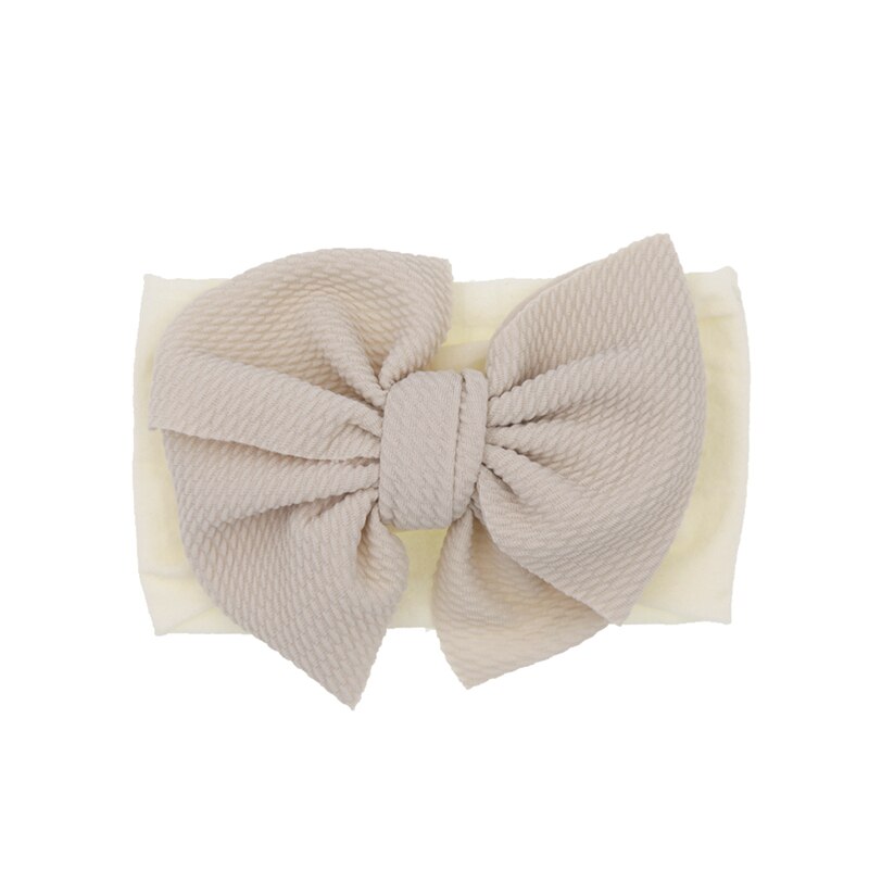 Baby nylon hoofdband zachte strik tulband haarbanden voor meisjes hoofdbanden elastische hoofddoek kinderhaaraccessoires: Ivoor