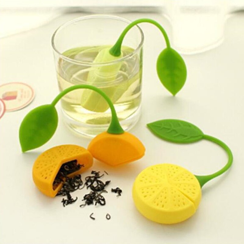 Theezeefje Silicone Aardbei Citroen Loose Tea Leaf Zeef Tas Herbal Spice Zetgroep Filter Gereedschap