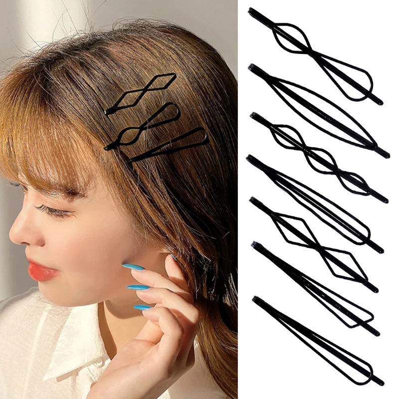 Épingles à cheveux noires épingles à cheveux BB poignée de cheveux pour femmes filles Barrettes invisibles en métal coiffure coréenne pinces à cheveux accessoires