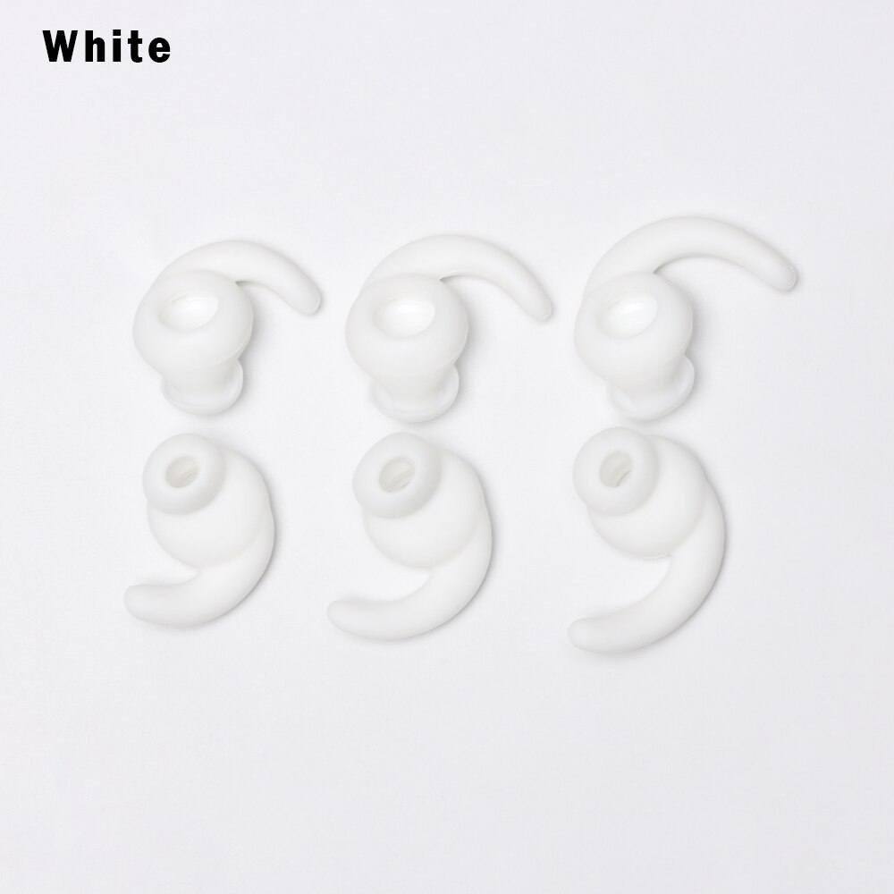 3 paar s/m/l siliconen oordopjes hoes met oorhaak zachte oorkussens hoes voor jbl sport bluetooth headset beschermhoes: Wit