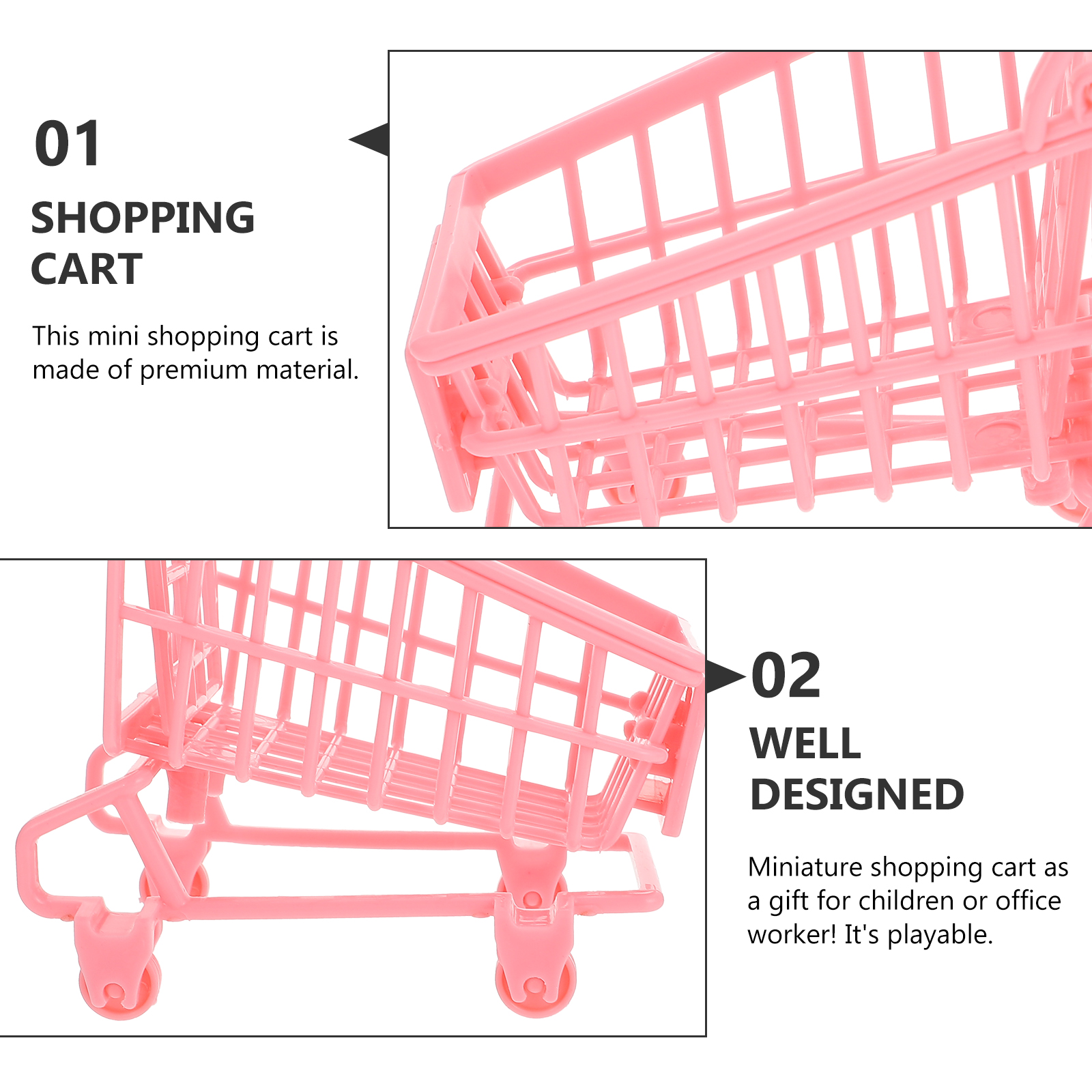 3 szt. mini koszyk dekoracyjny koszyk rekwizyty mini wózki na kółkach