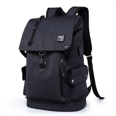 Male Backpack Large Laptop Backpack Multifunction Travel School Backpack Teen School bag Mochilas Male Student Backpack: Black Backpack