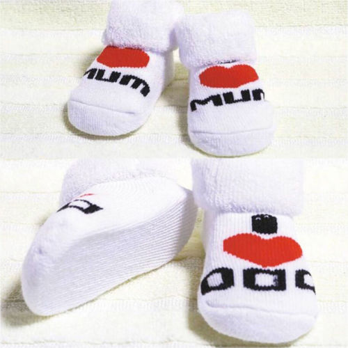 Inverno quente bebê crianças meninas meninos meias princesa amor mãe pai algodão curto tornozelo meias 0-6m novo