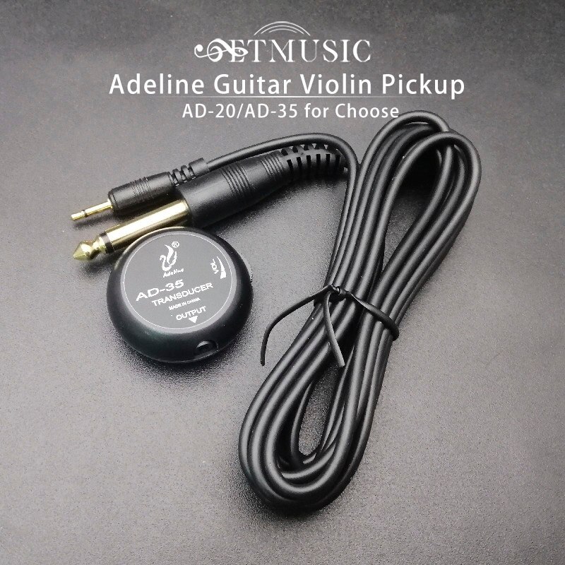 Adeline ad -20 ad-35 mini pickup forstærker transducer stick piezo pickup til akustisk guitar ukulele violin cello banjo dele