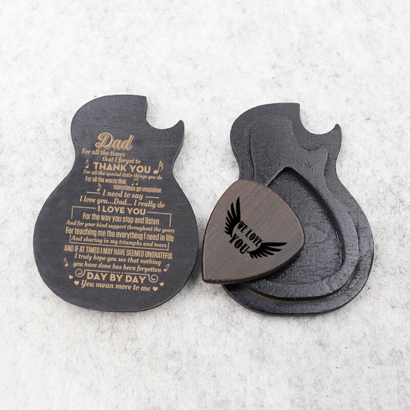 Houten Gitaar Pick Doos Gitaar Pick Houder Plectrum Doos Gitaar Player Muziek Vriendje Rc & P Q000105 Zwart: Q000105 Black