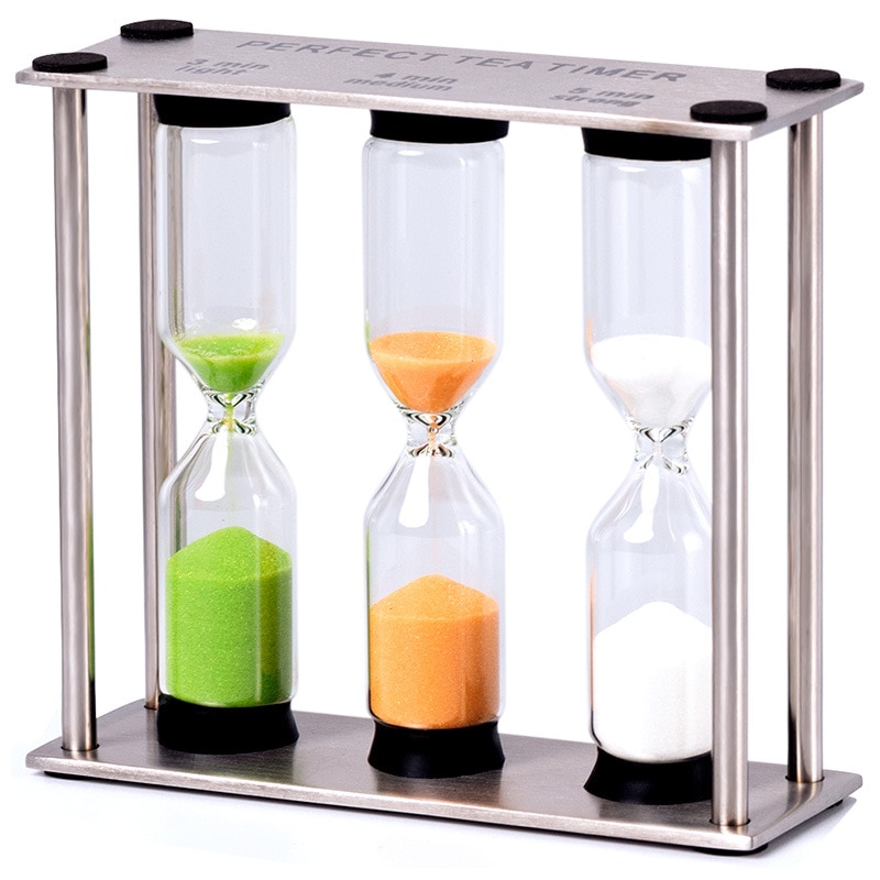 Hourglass Timer Hourglass Stainless Steel Fine Living Ornaments Glass Sandglass Birthday 3/4/5 Minutes