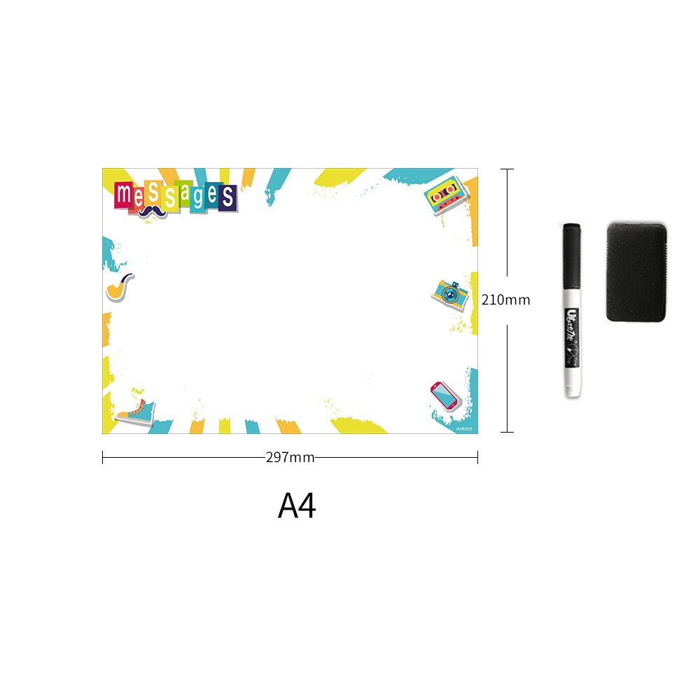 A4 Fridge Magnet Removable Erase Drawing Writing Planner Magnetic Board Fridge Message Board Magnets To Do List Memo Pad Notes: A4BZ02