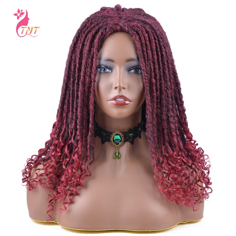 Short Goddess Locs Wig Facu Locs Braided Wig For Black Women Synthetic Dreadlocks Braiding Hair African Soft Crochet Braids: 99J