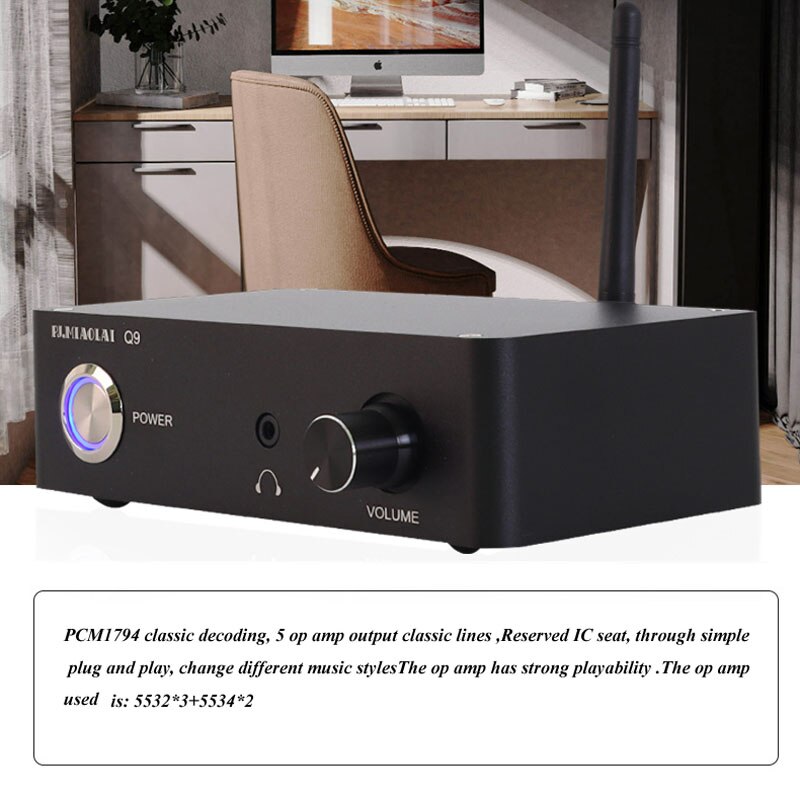 Lusya Bluetooth 5.1 Audio-ontvanger QCC5125 + 1794 Lossless Decodering Aptx Dac Ondersteuning 24bit 96Khz Met Voeding