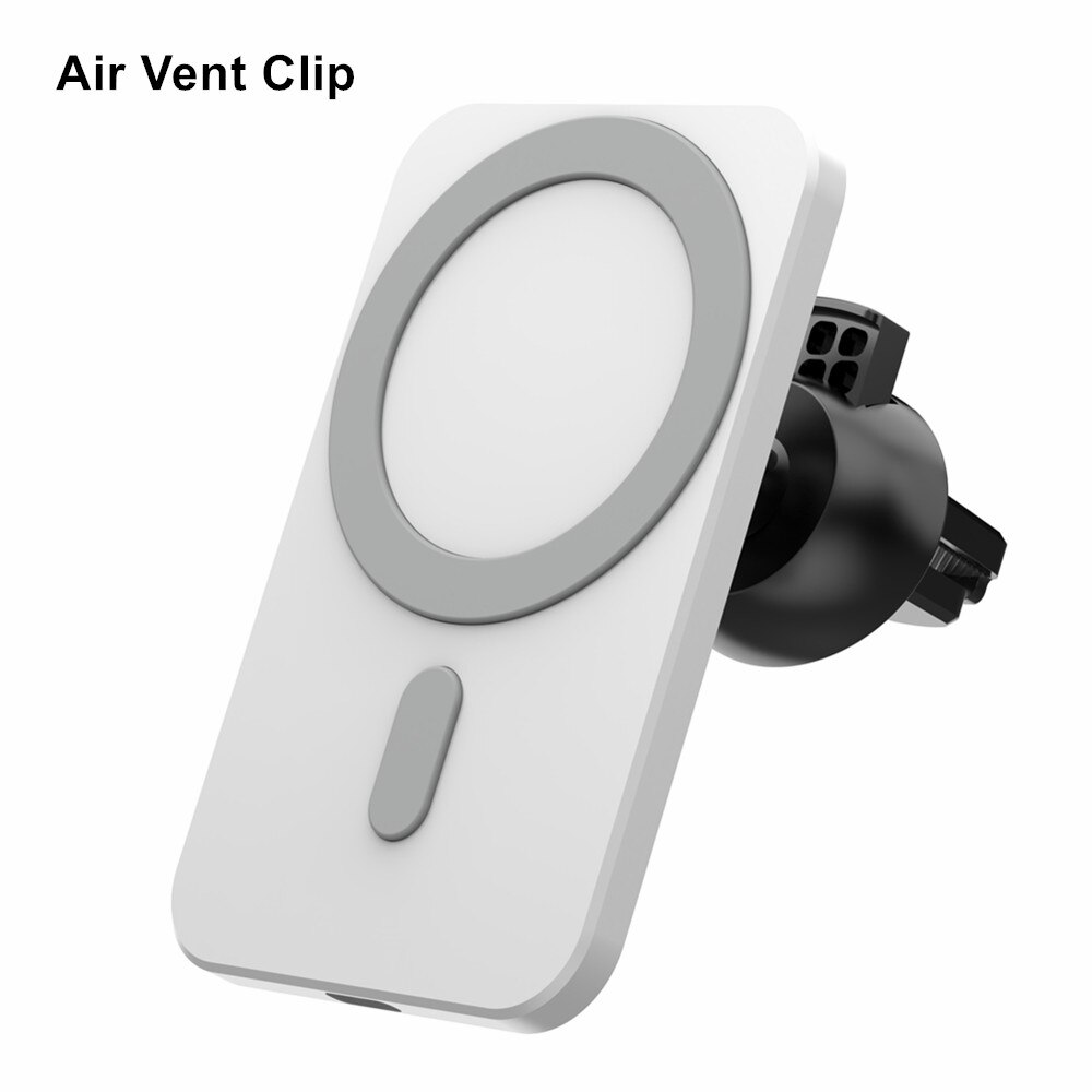 Caricabatteria da auto magnetico da 15W per iPhone 12 supporto per caricabatterie Wireless per auto supporto per telefono per auto a ricarica rapida supporto per presa d&#39;aria per iPhone 13: White with Air Vent