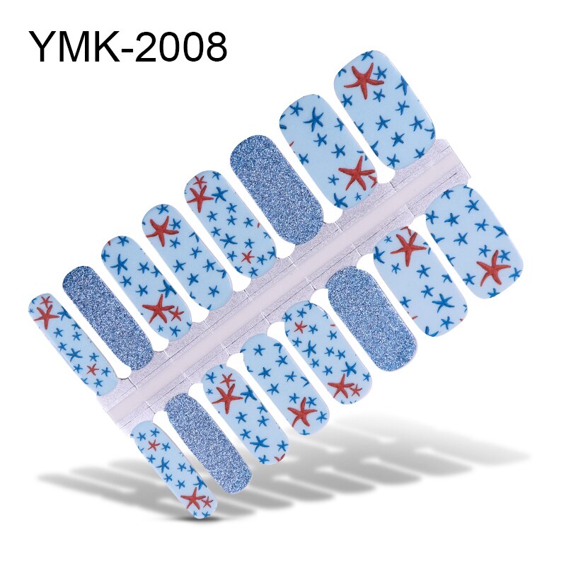 Lamemoria 16 tips/ark skönhet naglar klistermärken jul nagelinpackningar multicolor nagelkonst hela klistermärken självhäftande tips manikyr: Ymk -2008