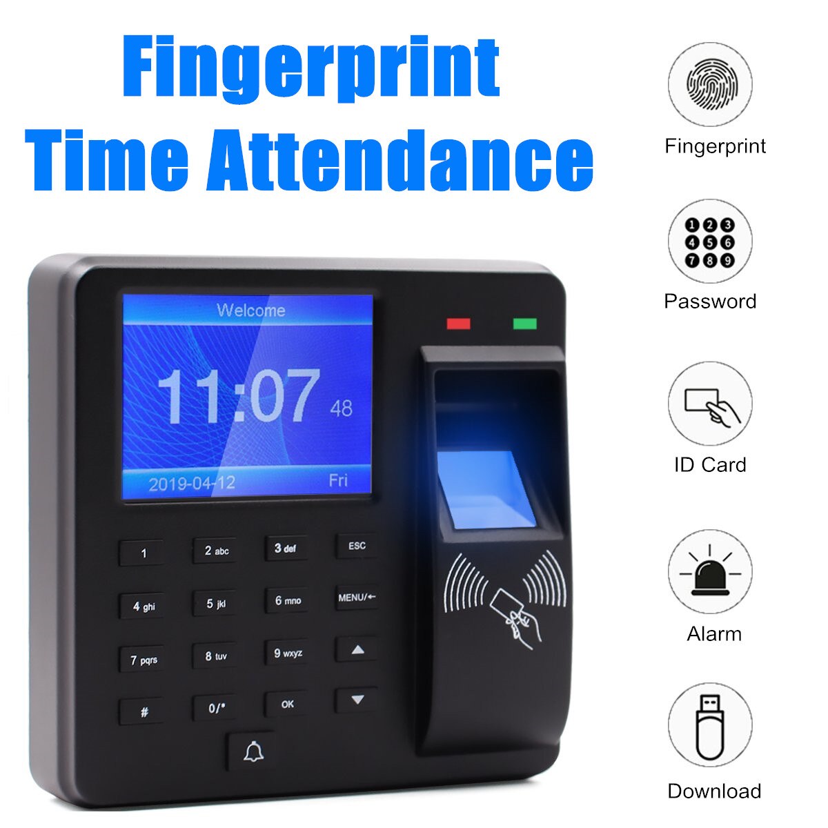 Fingerprint Attendance Machine LCD Password Attendance Machine Employee Checking-in Recorder Access Control System