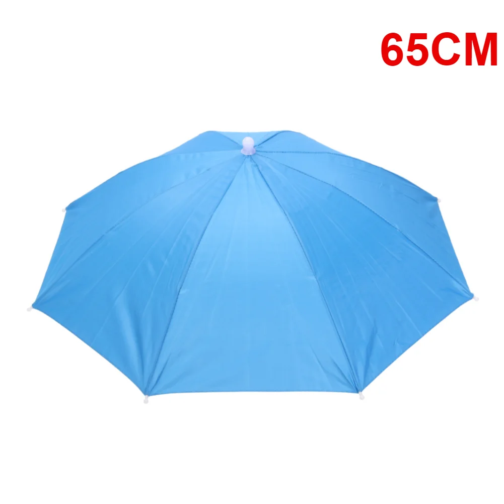 55/65/69/77/95cm Outdoor Fishing Caps Rain Umbrella Hat Foldable Fishing Sunshade Headwear Cap Waterproof Camping Beach Sun Hat: black