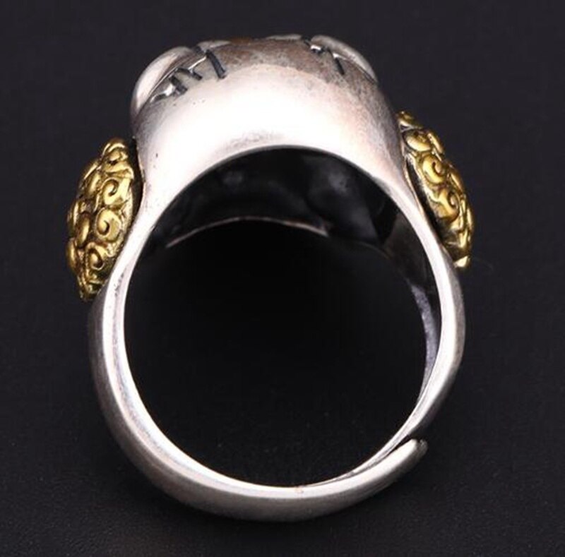 Mens Titanium Steel Top Yellow Nose Clown Locomotive Ring Gotham Clown Ring Jewelry