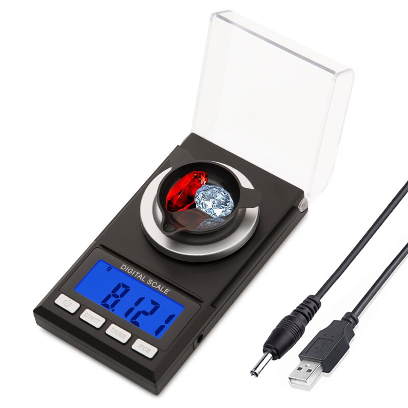 0.001g precisionsvågar 100g /50g lcd digital våg för smycken diamant guld medicinsk lab milligram gram elektronisk