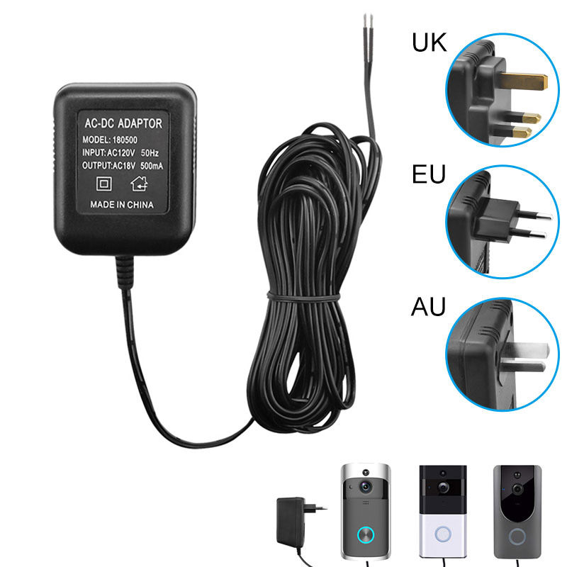 EU VS AU UK Plug 18V Lading AC Transformator Oplader voor EKEN Wifi Draadloze Deurbel Camera Power Adapter IP video Intercom Ring