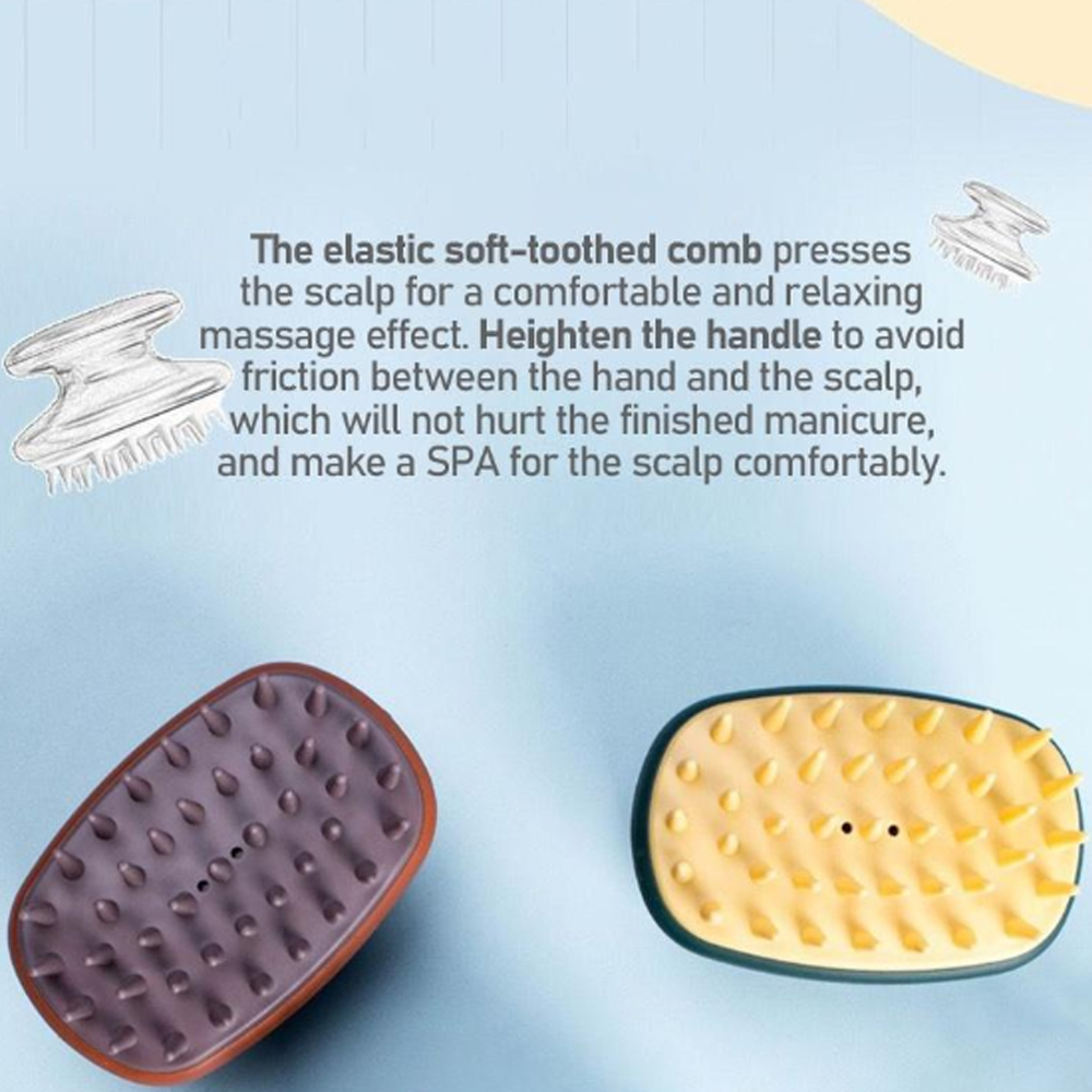 Massage Brush Comb Head Silicone Hair Washing Brush Scalp Scratcher Easy To Clean Massage Brush Shampoo Brush