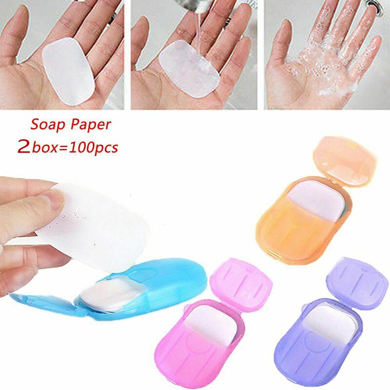 50 Stks/doos Reizen Wassen Hand Bad Zeep Papier Scented Slice Sheets Schuimende Zeep