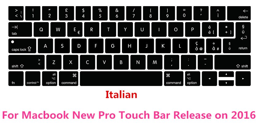 US/ue silikonowy Colemak Dvorak francuski hebrajski klawiatura pokrywa skóry dla Macbook 2017 nowy Pro 13 "A1706 15" A1707 z dotykowym paskiem: Italian