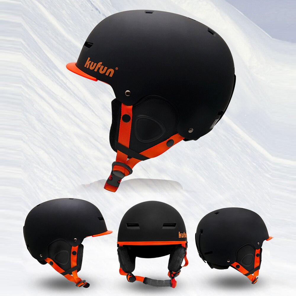 Ski Helm für Snowboarden Integral geformten Atmungs Skifahren Helme Mens Frauen Skateboard Helm Outdoor Schnee Ski Ausrüstung: black / 58-61cm