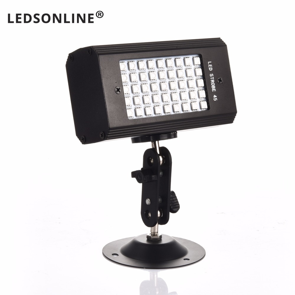 Rgb 7 kleuren 45 led stroboscoop stroboscopen dj disco geluid geactiveerd projector flits podiumverlichting effect lamp feestverlichting