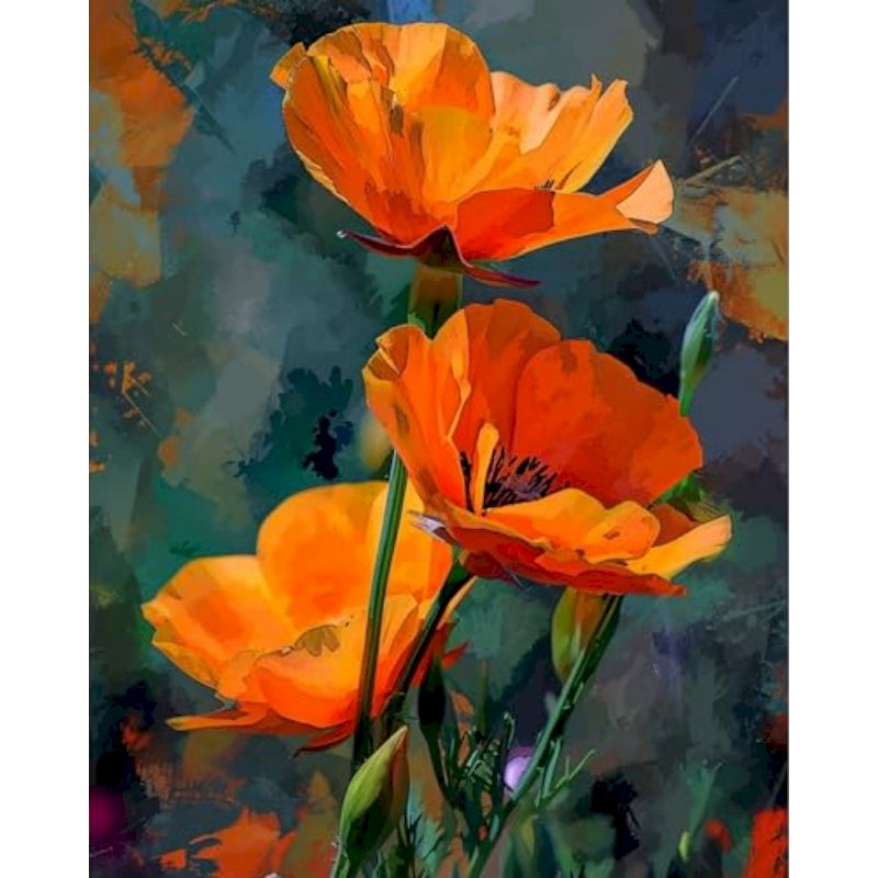 PhotoCustom Gemälde nach Zahlen, Blumenlandschaft, handgemalte Gemälde, , DIY Bilder nach Zahlen, Bausätze, Zeichnung auf Leinwand, Dekor