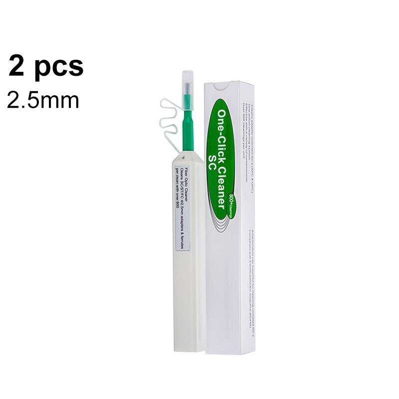 2pcs One-Click Cleaner Optical Fiber Cleaner Pen Cleans 2.5mm SC FC ST and 1.25mm LC MU Connector Over 800 Times