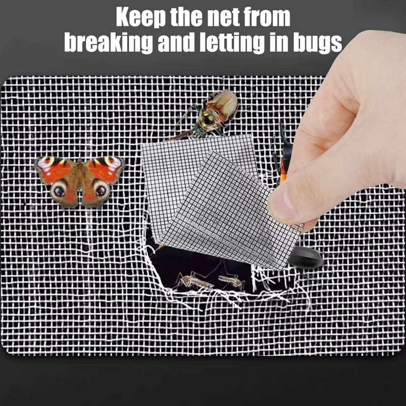 Reparatietape voor raamhorren, sterke zelfklevende tape voor gaas, reparatiepatch voor horren, anti-insecten- en muggengaas, reparatietape voor kapotte gaten in gaas.
