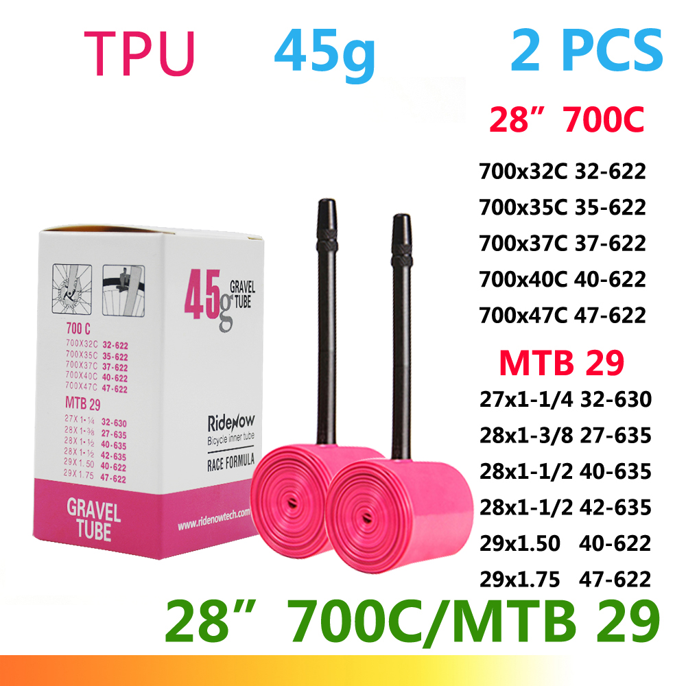 RideNow TPU Road Bicycle Inner MTB Tube 700x25C Opona żwirowa akcesoria rowerowe 29x1.5 1.9 Opony Patch kit 24 36 45g Ride now Tubes