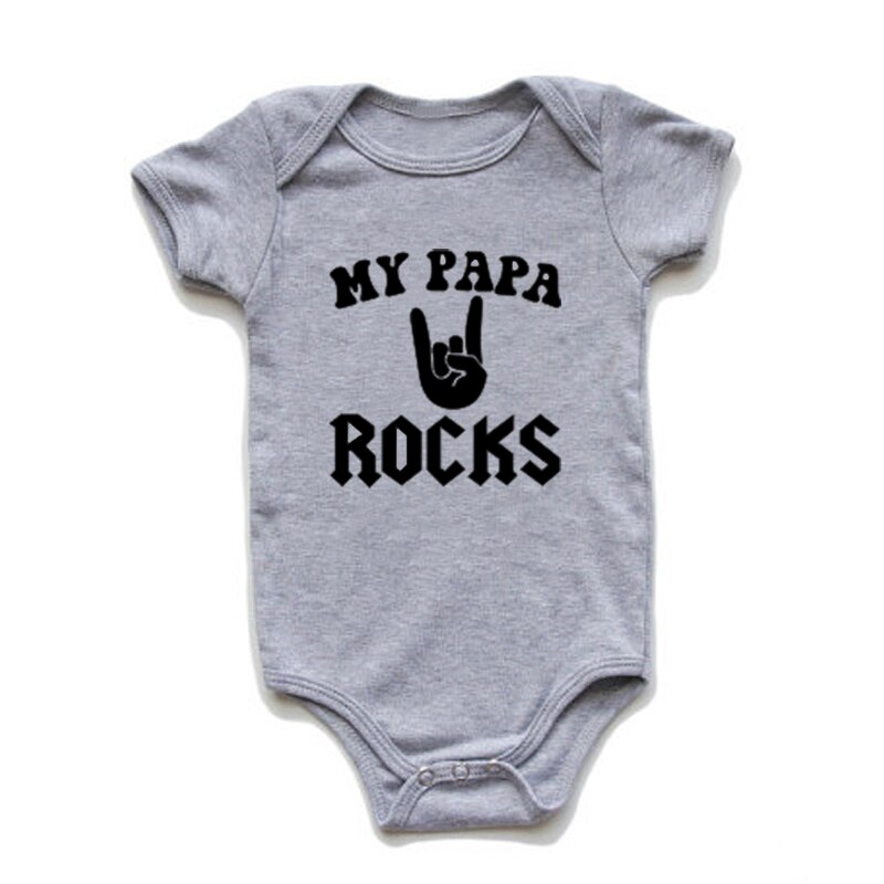 My PAPA Rock body dziecięce bawełniane z krótkim rękawem noworodek dziewczynka strój chłopca śmieszne letnie ubrania dla dzieci 0-24M