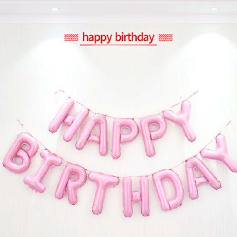 13 stuks happy birthday ballonnen folie letter ballon verjaardagsfeestje decoraties kinderen volwassen verjaardag ballonnen alfabet ballonnen set: Lichtgeel