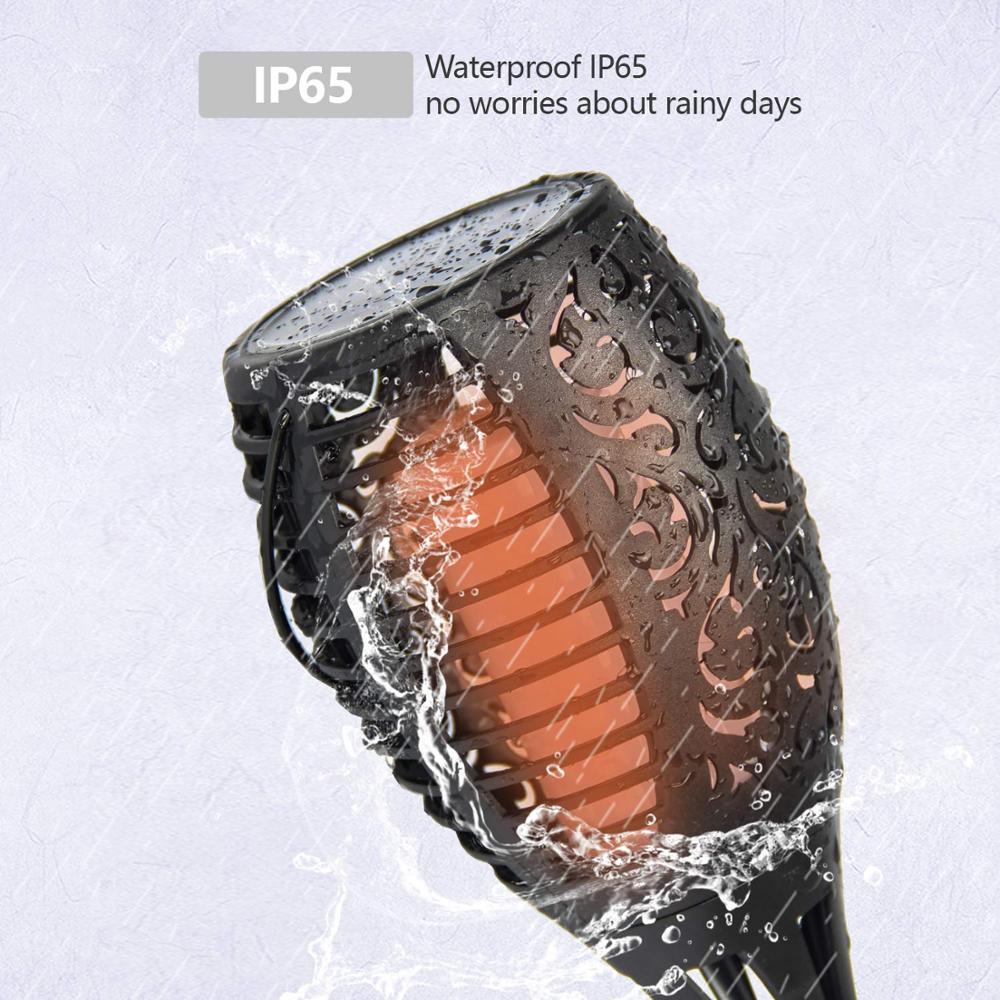 Solar Torch Lights Waterproof Dancing Flickering Effect Stake Flame Lantern Outdoor Landscape Decoration Garden Patio Pathway