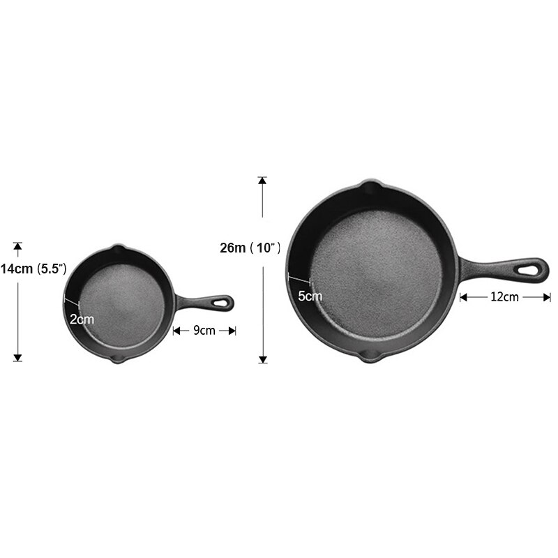 Støbejern non-stick stegepande til gasinduktion komfur æg pandekage pot køkken spiseværktøj køkkengrej -14cm